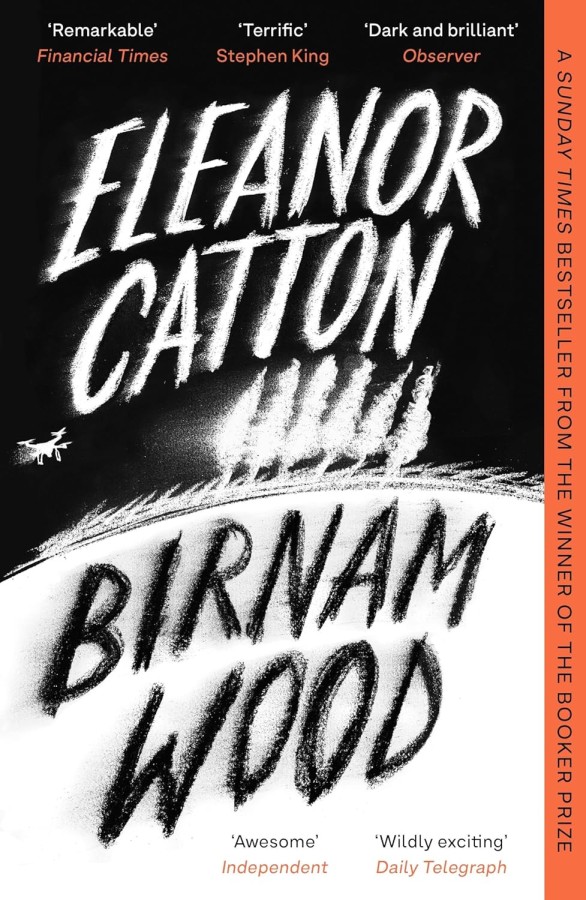 Black-and-white cover with rough handwritten-style white title text and orange border