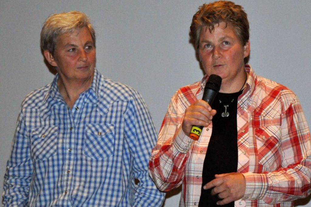 Jools and Lynda Topp at the screening of The Topp Twins - Untouchable Girls at the Scotiabank Theatre